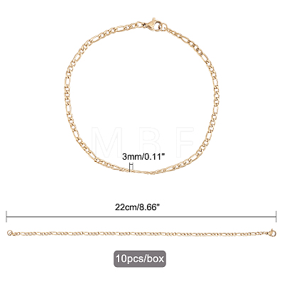 304 Stainless Steel Figaro Chain Necklaces STAS-UN0017-37G-1