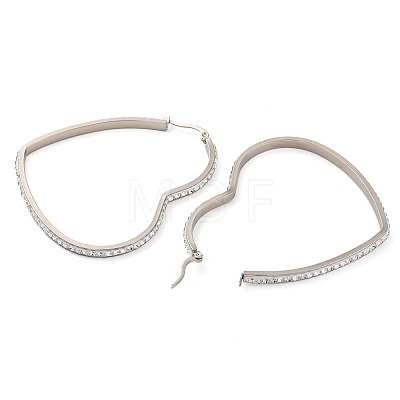 304 Stainless Steel Heart Hoop Earrings EJEW-S242-01P-H-1