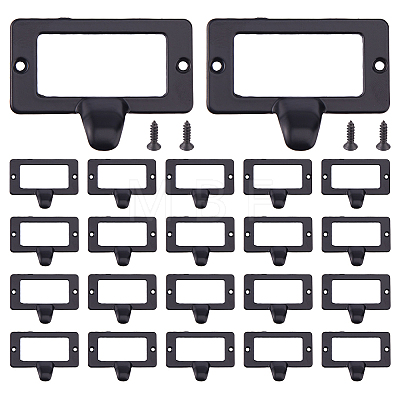 25Pcs Rectangle Zinc Alloy Label Frame Card Holder AJEW-FH0008-75C-1