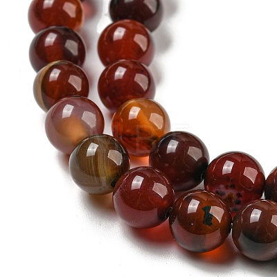 Natural Agate Round Bead Strands G-R197-8mm-1