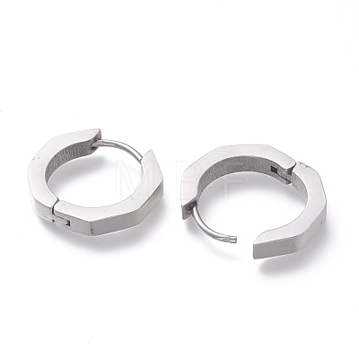 304 Stainless Steel Huggie Hoop Earrings EJEW-O099-11P-1