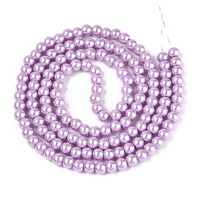 Baking Paint Pearlized Glass Pearl Round Bead Strands HY-Q003-6mm-81-1