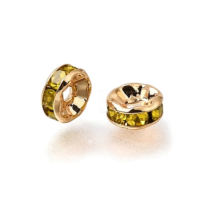 Brass Rhinestone Beads RB-K001-02G-02-1