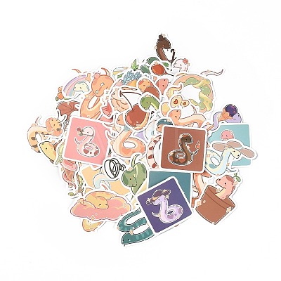 50Pcs 50 Styles PVC Plastic Cartoon Stickers Sets STIC-P004-35-1