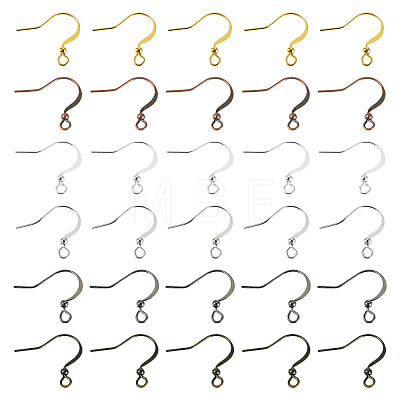 60Pcs 6 Colors Brass French Earring Hooks KK-TADJ0001-10-1