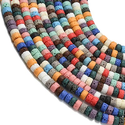 Synthetic Lava Rock Beads Strands G-A317-A01-02-1