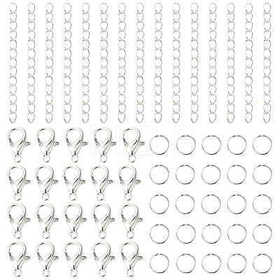 Iron Ends with Twist Chain Extension & Open Jump Rings DIY-YW0010-74S-1
