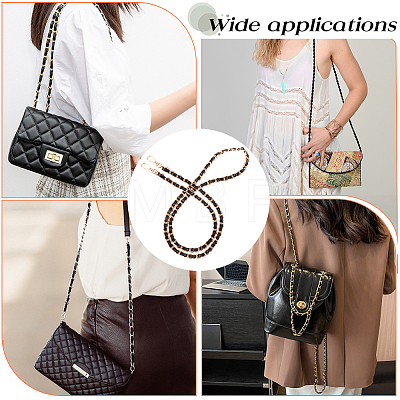 Adjustable Black Imitation Leather Bag Straps PURS-CL0001-55A-1