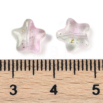 Transparent Spray Painted Frosted Glass Beads GLAA-NH0003-01A-1