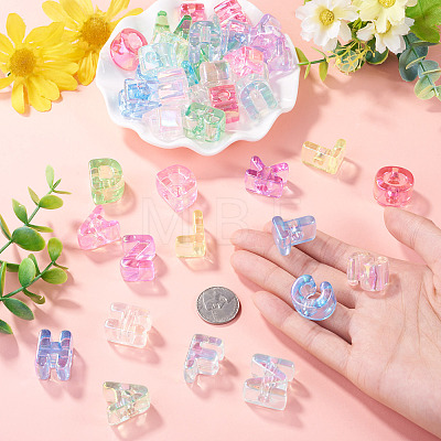52Pcs 26 Styles UV Plating Transparent Acrylic European Beads OACR-TA0004-82-1