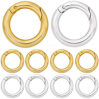 12Pcs 2 Colors Brass Spring Gate Rings KK-SC0008-03-1