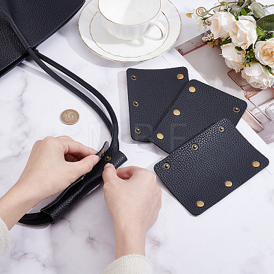 4Pcs Detachable PU Imitation Leather Bag Handle Wrap PURS-BBC0001-08A-1