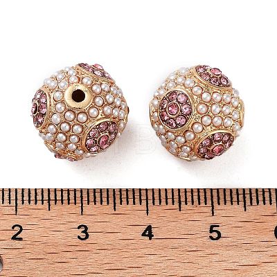 Golden Plated Alloy Rhinestone Beads FIND-E046-14G-01-1