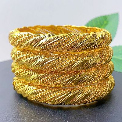 4Pcs Brass Alloy Bangles for Women WGEEFE8-06-1