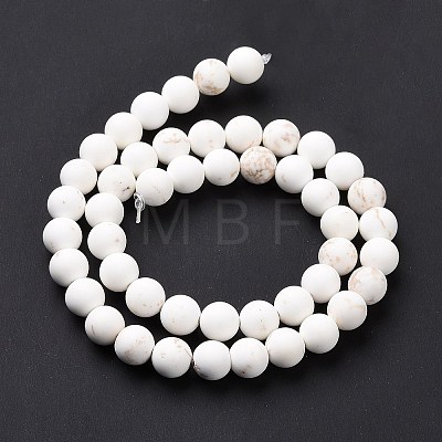 Natural Magnesite Round Bead Strands G-L358-6mm-02-1