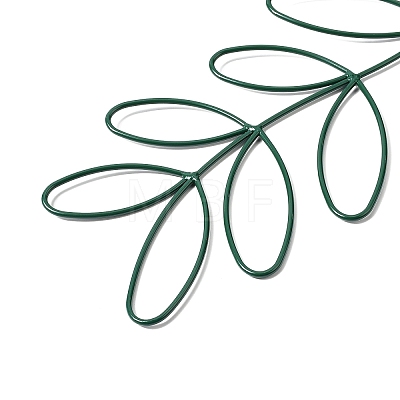 Leaf-Shaped Iron Plant Trellis AJEW-G074-03C-1
