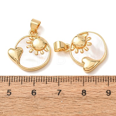 Brass with White Shell Pendants KK-CBA2F11-39G-1
