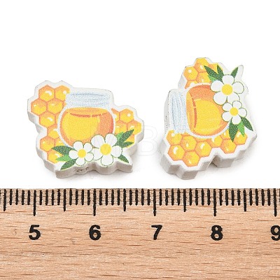 Printed Poplar Wood Beads WOOD-Z008-01J-1