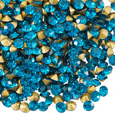 1 Bag Pointed Back Glass Rhinestone Cabochons RGLA-TADJ0001-01A-04-1
