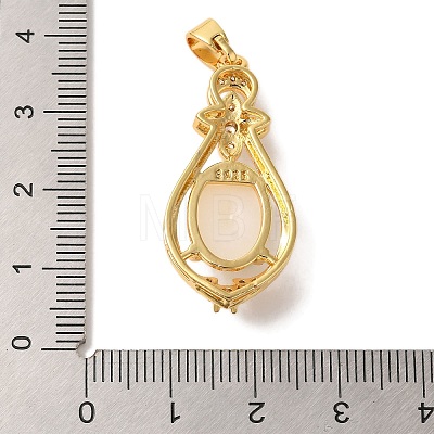 Rack Plating Brass Micro Pave Cubic Zirconia Pendants KK-L220-019G-01-1