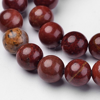 Natural Red Jasper Beads Strands G-D809-15-8mm-1