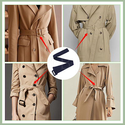 1Pc Cloth Waist Belts with Alloy Buckles for Coat AJEW-GF0015-07B-1