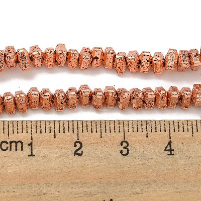 Electroplated Natural Lava Rock Beads Strands G-I360-H02-03-1