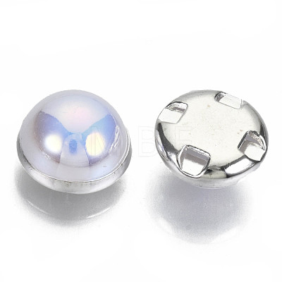 ABS Plastic Imitation Pearl Sewing Buttons BUTT-S005-12mm-01S-1