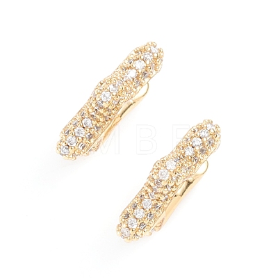 Brass Micro Pave Clear Cubic Zirconia Cuff Earrings EJEW-G274-06G-1