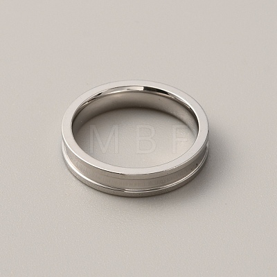 201 Stainless Steel Grooved Finger Ring for Women RJEW-WH0009-04A-P-1