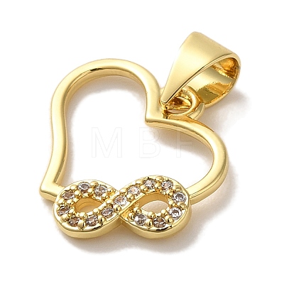 Rack Plating Brass Micro Pave Cubic Zirconia Pendant KK-U027-22G-1