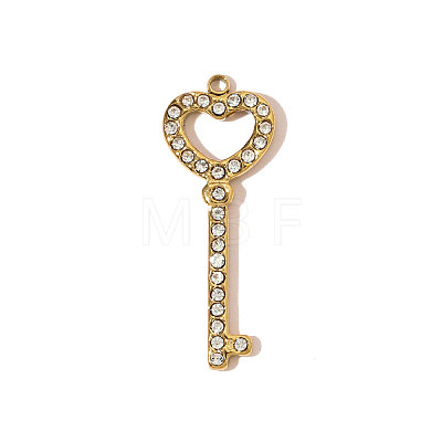 304 Stainless Steel Rhinestone Pendants STAS-OY007-75G-1