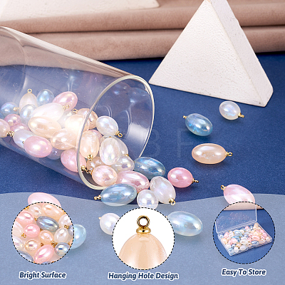  48Pcs 8 Styles Imitation Gemstone Acrylic Pendants IFIN-TA0001-57-1