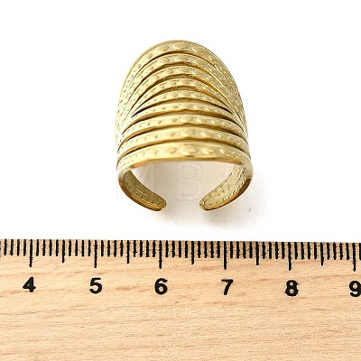 304 Stainless Steel Adjustable Cuff Rings for Women RJEW-B123-01G-03-1