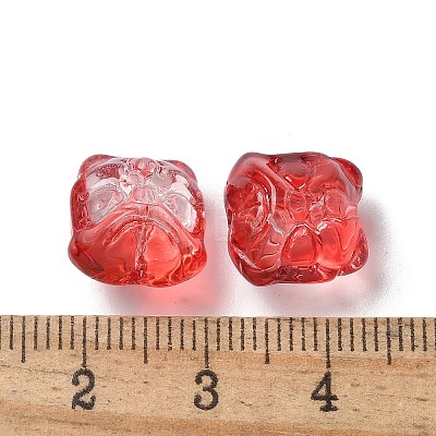 Baking Painted Transparent Glass Beads GLAA-C035-01D-1