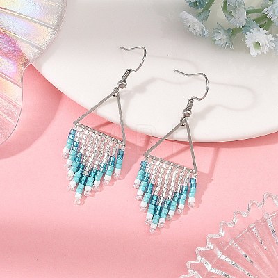 Glass Dangle Earrings EJEW-MZ00813-01-1