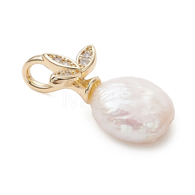 Natural Baroque Keshi Pearl Pendants PALLOY-JF05191-1