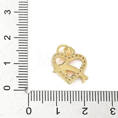Brass Micro Pave Cubic Zirconia Charms KK-I381-07G-04-1