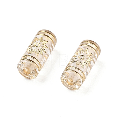 Metal Enlaced Transparent Acrylic Beads MACR-M045-06-1
