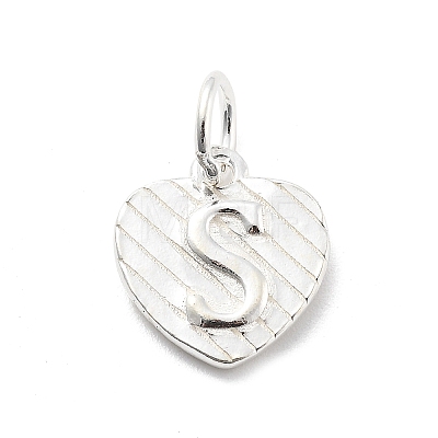 925 Sterling Silver Heart with Capital Letter Charms STER-S009-13S-S-1