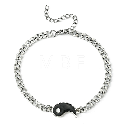 2Pcs Yin Yang Alloy Magnetic Couple Bracelets Set BJEW-TA00293-1