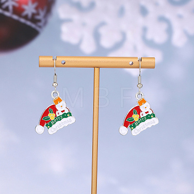 Christmas Theme Alloy Enamel Dangle Earrings FS-WGBB05F-19-1