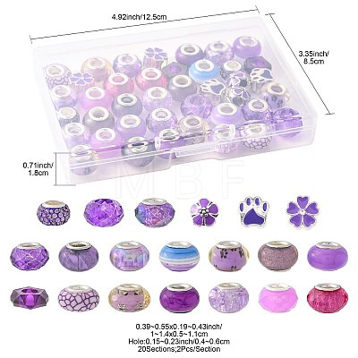 40Pcs 20 Styles DIY Rondelle European Beads Findings Kit DIY-FS0009-85-1