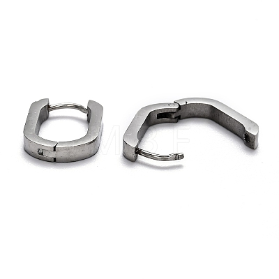 304 Stainless Steel Huggie Hoop Earrings STAS-J033-11B-P-1
