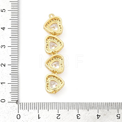 Brass Micro Pave Clear Cubic Zirconia Connector Charms KK-G526-17G-1