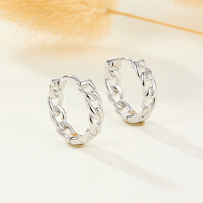 Anti-Tarnish Rhodium Plated 925 Sterling Silver Hoop Earrings CD8320-2-1