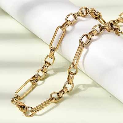304 Stainless Steel Link Chain Bracelet & Necklace Jewelry Sets SJEW-L199-09G-1