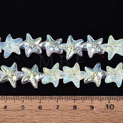 Electroplate Transparent Glass Beads Strands EGLA-Q136-01A-01-1