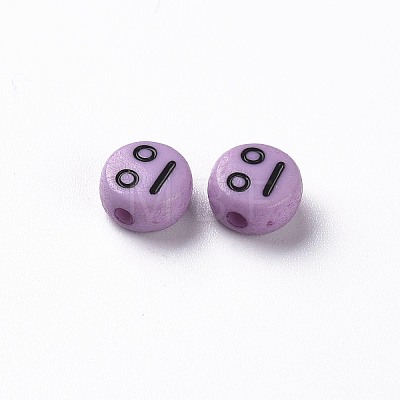 Opaque Medium Purple Acrylic Beads X-MACR-N008-42-C06-1