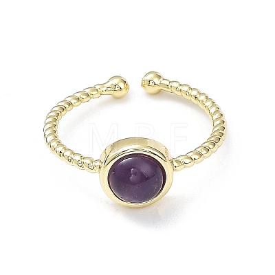 Natural Amethyst Cuff Rings RJEW-E074-01G-03-1